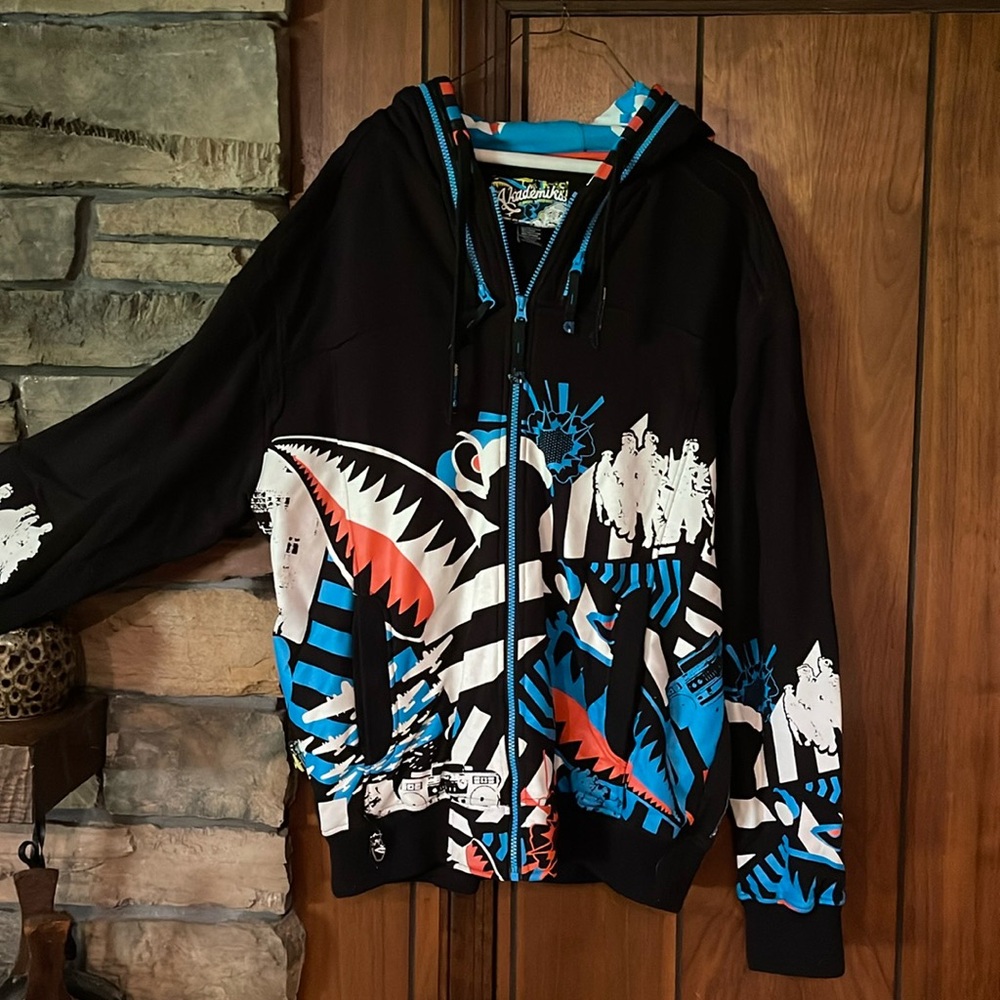 Akademiks jeanius warfare zip up hooded sweatshirt